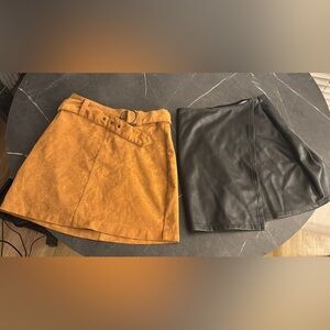 Hollister Tan and Black Mini Skirt Set